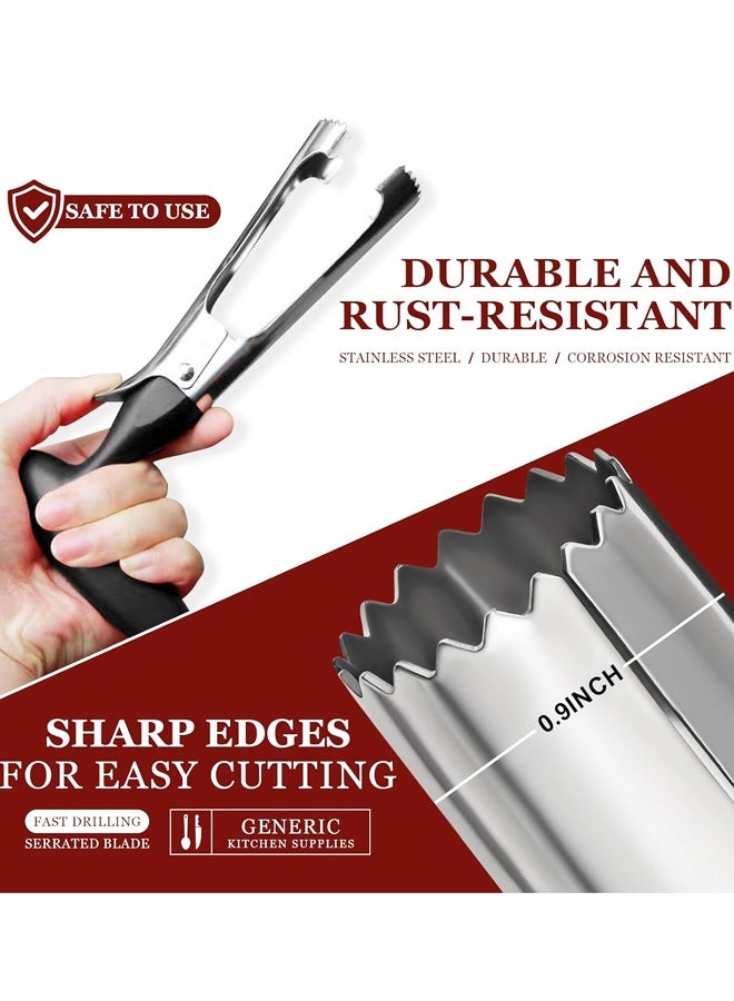 أداة تقطيع لب التفاح من الفولاذ المقاوم للصدأ - تصميم سهل الضغط لتقطيع سريع، مقبض مانع للانزلاق - مزيل بذور الفواكه والخضراوات، آمنة للغسل في غسالة الأطباق - Image 3